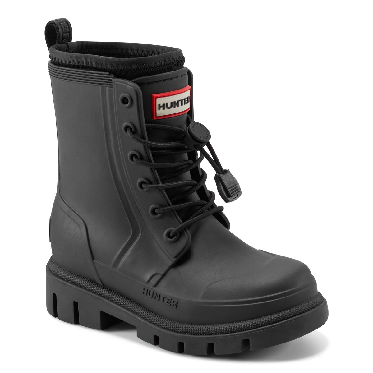 Little Kids Stamp Lace-Up Waterproof Ankle Boots
